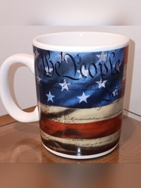 Declaration Of Independence Inspired  Patriotic American Flag Ceramic Mug